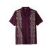 Plus Size Women's Short Sleeve Island Shirt by KS Island in Deep Purple Leaf (Size L)