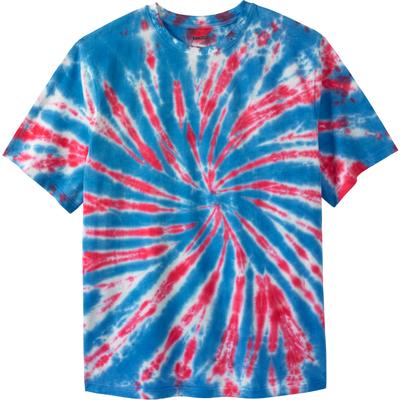 Plus Size Women's Lightweight Tie-Dye Crewneck Tee by KingSize in Americana Tie Dye (Size 2XL)