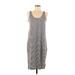 Old Navy Casual Dress - Slip dress: Gray Stripes Dresses - Women's Size Medium