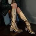 Free People Shoes | Fp Leather Boots - Price Firm | Color: Brown/Gold | Size: 7