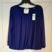 Nine West Tops | Nwt Nine West Navy Dressy Shirt With Cut Out In Back | Color: Blue | Size: L