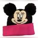 Disney Accessories | Disney Girls Minnie Mouse Beanie Winter Hat Stretchy Black One Size | Color: Black/Pink | Size: Osg
