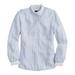 J. Crew Tops | J Crew Drapey Ruffle-Trim Cupro-Blend Shirt In Stripe Blue And White Size M Nwt | Color: Blue/White | Size: M