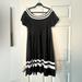 Torrid Dresses | Nwt 2x Scoop Neck Stretchy Sweater Knit Black & White Striped Dress From Torrid | Color: Black | Size: 2x