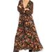 J. Crew Dresses | J. Crew Tie-Front Lurex Maxi Dress In Black Gold Pink Green Floral Print | Color: Black/Pink | Size: S