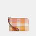 Coach Bags | Nwt Coach Corner Zip Wristlet With Garden Plaid Print | Color: Pink/White | Size: Os