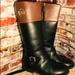 Michael Kors Shoes | Michael Kors Black & Brown Leather Calf High Riding Boots Size 3 Nwot | Color: Black/Brown | Size: Teen Size 3