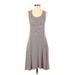 Toad & Co Casual Dress - A-Line Scoop Neck Sleeveless: Gray Stripes Dresses - Women's Size Small