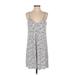 Tart Casual Dress - Mini V-Neck Sleeveless: Silver Dresses - Women's Size Small