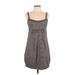 Nanette Lepore Casual Dress - Mini Scoop Neck Sleeveless: Gray Print Dresses - Women's Size 8