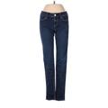 American Eagle Outfitters Jeggings - Low Rise Skinny Leg Boyfriend: Blue Bottoms - Women's Size 2 - Dark Wash