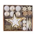 Valery Madelyn Gold White Christmas Baubles Christmas Tree Decorations 52pcs 3-6cm Shatterproof Baubles for Christmas Tree Balls Ornaments for Xmas Decoration
