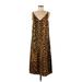 Adam Lippes Collective Casual Dress - Slip dress: Gold Leopard Print Dresses - Women's Size 8