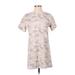 Old Navy Casual Dress - Shift Crew Neck Short sleeves: Gray Camo Dresses - Women's Size X-Small