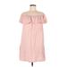 Fashion Nova Casual Dress - Shift Off The Shoulder Short sleeves: Pink Print Dresses - Women's Size Medium