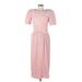Talbots Casual Dress - Sheath Crew Neck Short sleeves: Pink Print Dresses - Women's Size 6