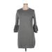 Eliza J Casual Dress - Mini Crew Neck 3/4 sleeves: Gray Dresses - Women's Size X-Large