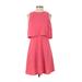 Calvin Klein Casual Dress - A-Line Crew Neck Sleeveless: Pink Print Dresses - Women's Size 4