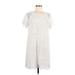 Madewell Casual Dress - Shift Crew Neck Short sleeves: Ivory Print Dresses - Women's Size 8