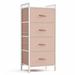 Everly Quinn Yarah 4 Drawer Storage Drawer Metal/Fabric in Pink | 37.6 H x 17 W x 11.3 D in | Wayfair F7CFC02E9DA345D9AE09FEE87984724A