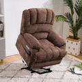 Latitude Run® High Back Large Size Chenille Power Lift Recliner Chair Chenille in Brown | 42 H x 42 W x 39 D in | Wayfair