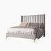 Mercer41 Tomoyo Queen Platform Bed Fur/Upholstered in Gray | 56 H x 63.8 W x 84.65 D in | Wayfair 0531A93B18584B9384C8001EBFA252FE