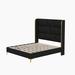 Mercer41 Tomoyo Queen Platform Bed Fur/Upholstered in Black | 56 H x 63.8 W x 84.65 D in | Wayfair E35735F4EEDA4FFA9F9E40329EA577F1