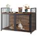 Tucker Murphy Pet™ Dog Crate Furniture, en Dog Crate, Dog Kennels w/ 2 Doors, Decorative Mesh Pet Crate End Table in Black | Wayfair