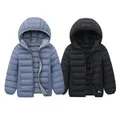 Doudoune légère pour garçons et filles de 6 à 14 ans manteau chaud en coton à capuche vêtements de