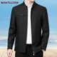 MANTLCONX-Veste Slim Fit à Fermeture Éclair pour Homme Vêtement Fin de Couleur Unie Nouvelle