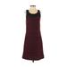 Sanctuary Casual Dress - A-Line Scoop Neck Sleeveless: Burgundy Color Block Dresses - Women's Size Small