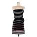 White House Black Market Casual Dress: Black Stripes Dresses - Women's Size 2X-Small