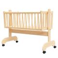 Berceau bébé en bois naturel - 90x40 cm - Matelas Inclus