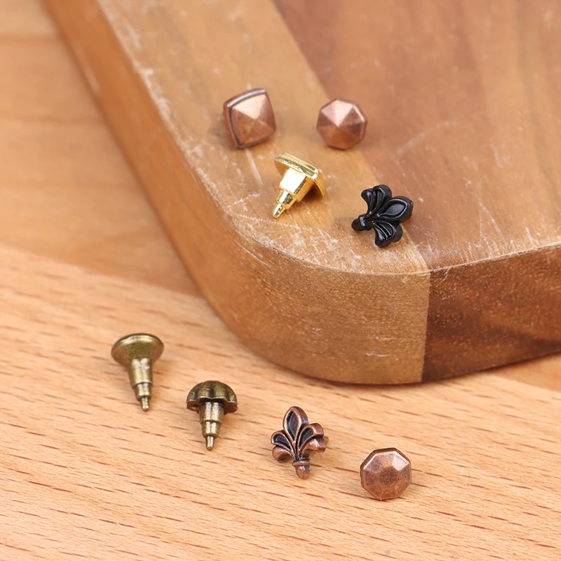 1pc Mini Puppenhaus Miniatur Möbel Schublade antike Puppenhaus Mini Schublade Griff Schrank Griff Blumen form Möbel Dekor