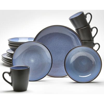 Kombiservice VAN WELL "Garda", blau, 16 tlg., Steingut, Geschirr-Sets, perfekt für den täglichen Gebrauch Image