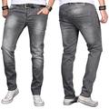 Slim-fit-Jeans ALESSANDRO SALVARINI "ASLuca" Gr. W30 L30, Länge 30, grau (as046) Herren Jeans Slim Fit