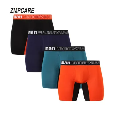 Herren-Unterhose, Boxershorts, mittlere Taille, Bambusfaser-Boxershorts, Übergröße 5XL, 6XL, 7XL, offener Schritt, langer Boxer, Baumwolle, Herren-Unterwäsche Image