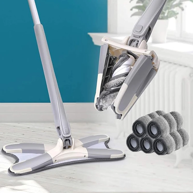 X-Typ Flach boden mopp für Hartholz Holz Keramik fliesen Home 360 Grad Squeeze Mop Hand-Free Wash Lazy Mop Home Reinigungs werkzeuge Image