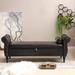 Upholstered End of Bed Bench Flip Top Entryway Ottoman with Safety Hinge Storage Rectangular Sofa Stool Solid Wood Legs