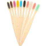 10 Pcs Disposable Toothbrush Adult Charcoal Toothbrushes Kids Soft Wooden Bamboo Fiber Bristles Lovers