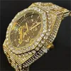 Luxus automatische mechanische Uhr Männer Hip Hop Marke Missfox Stahl voll gefroren Diamant Schmuck Gold Armbanduhr Mode Mann neu
