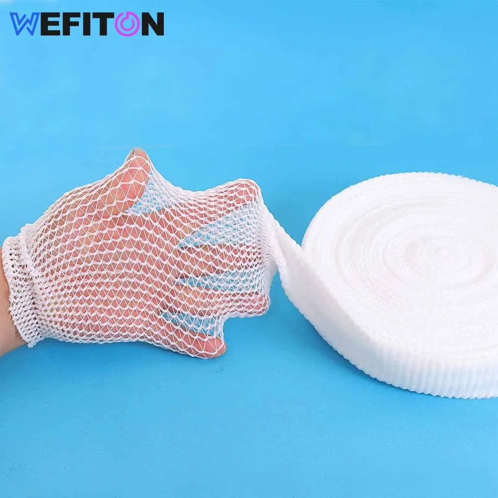1 Rolle Fix Net Tubular Bandage Elastic Net Wundverband für Knie, Wade, Knöchel, atmungsaktive Bandage Retainer für Handgelenk Unterarm Ellenbogen Image