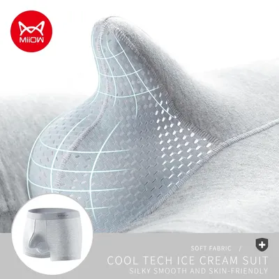 MiiOW 3Pcs Sexy Bio-baumwolle Boxer Shorts Unterhosen Weiche Baumwolle Badehose Mann Unterwäsche Boxer Männer Freegun Atmungsaktive Mesh Panty Image