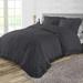 Oversized Queen Size Egyptian Cotton 1000 Thread Count Duvet Cover Trimmed Ruffle Ultra Soft & Breathable 3 Piece Luxury Soft Wrinkle Free Cooling Sheet (1 Duvet Cover with 2 Pillowcases Dark Grey)