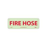 National Marker Notice Signs; Fire Fire Hose 4X12 Rigid Plasticglow GL135R