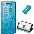 for Blackview A55 Wallet Case Cat Dog Cartoon Cute Style with ID Card Holder PU Leather Flip Phone Cover Case for Blackview A55 MG Blue