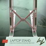 (Pink) Adjustable Laptop Stand Notebook Stand Table Cooling Pad Foldable Laptop Holder