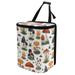 Binienty Portable Car Trash Can for Women Hanging Garbage Bin with Lid Zipper Interior Mushroom Design Accessories Trash Bin for Most Vehicles Leak-Proof Protector Auto Storage Organizer