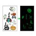 KIHOUT Deals Halloween Tattoo Stickers Halloween Temporary Makeup Tattoos Halloween Face Tattoo Stickers Luminous temporary tattoos for Kids Halloween Party Supplies