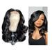 ZTTD Middle Part Black Wavy Wig Long Wavy Middle Part Wig for Women Synthetic Curly Wavy Wigs Natural Wavy Heat Wig for Daily Party Use black
